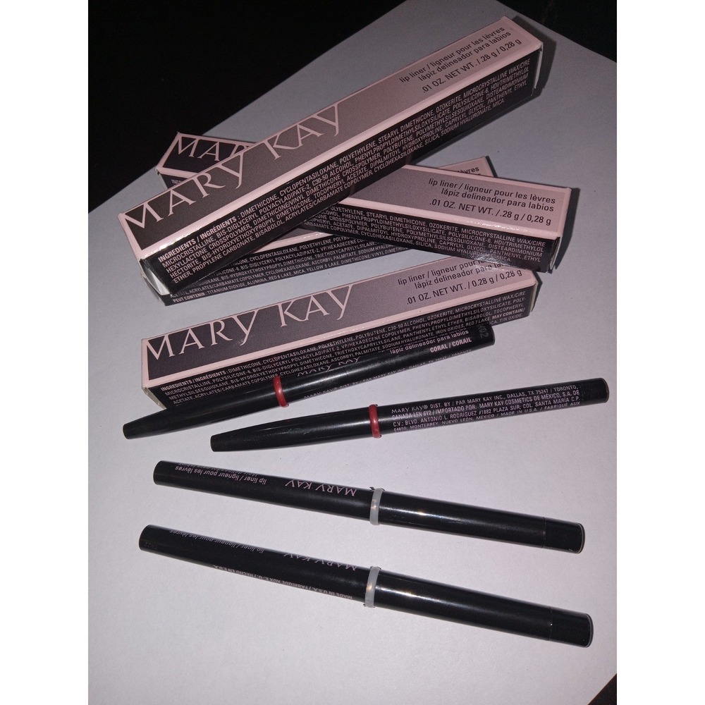 LOT OF 4 Mary Kay Lip Liner 2 CORAL & 2 CLEAR New In Box Coral Discontinued